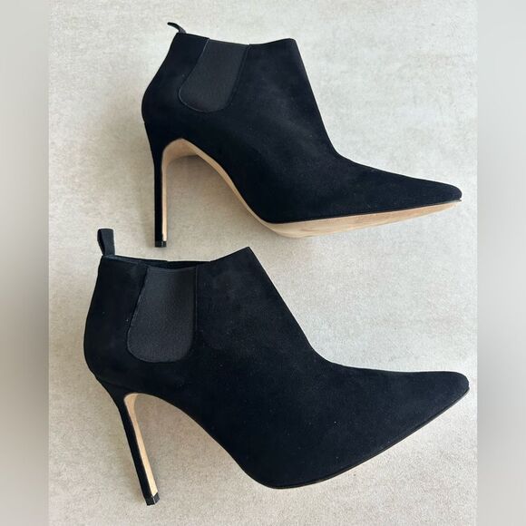 Manolo Blahnik Linuspla 105 Suade Pointy Ankle Boots Size Eu 39 - Picture 9 of 12